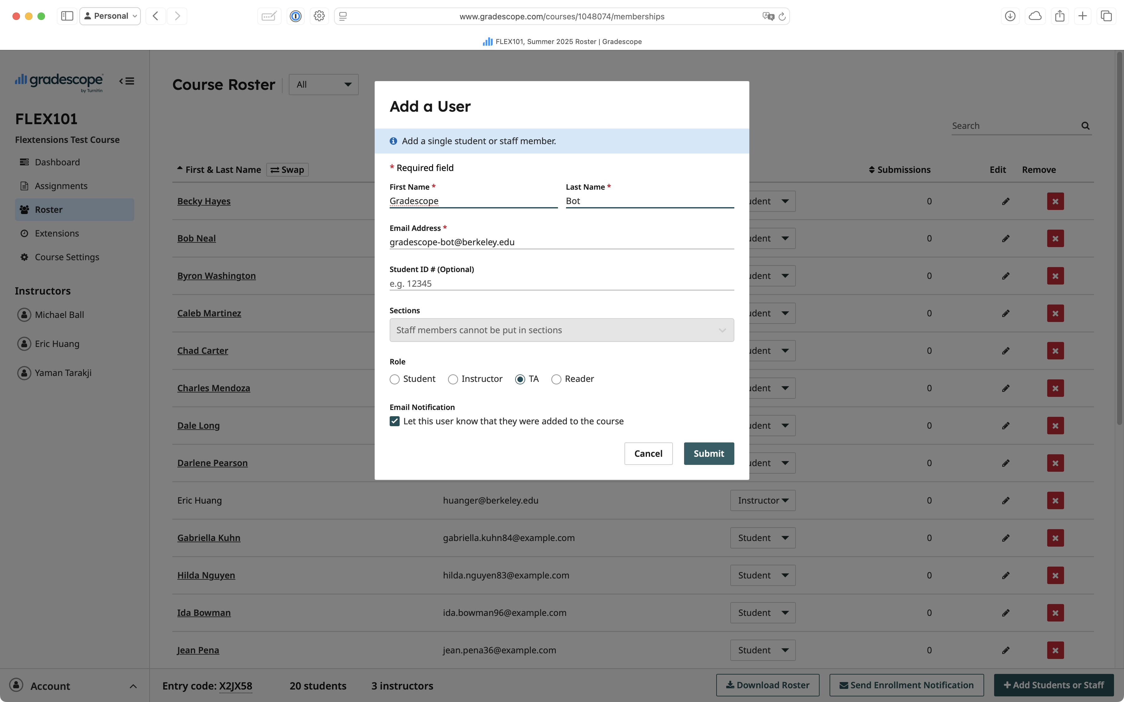 Add Gradescope Bot